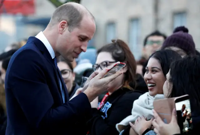 Prince Williams talks to crowd