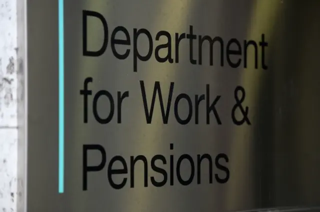 The signage for the Department of Work and Pensions