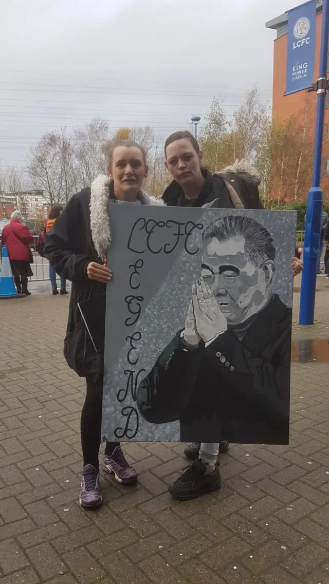 Wendy Greenwood and Courtney Cassidy with painting