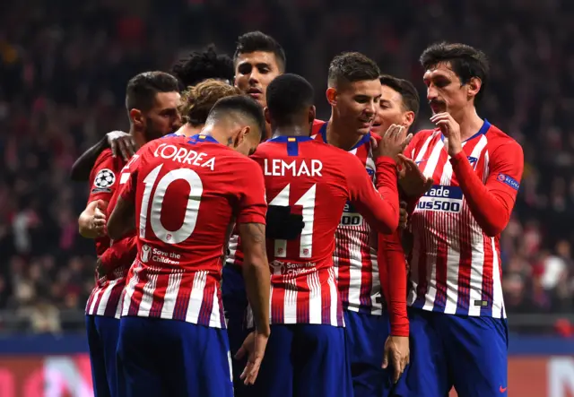 Atletico Madrid players celebrate