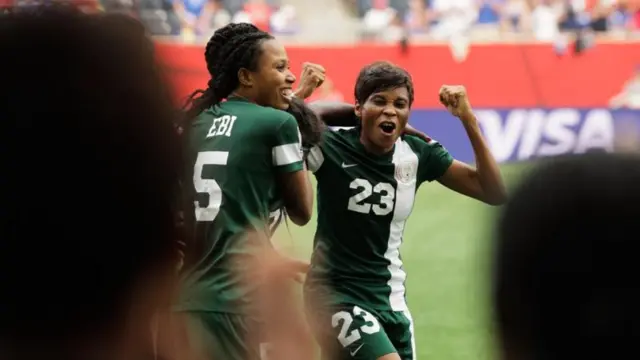 Nigeria's Ngozi Ebere celebrates