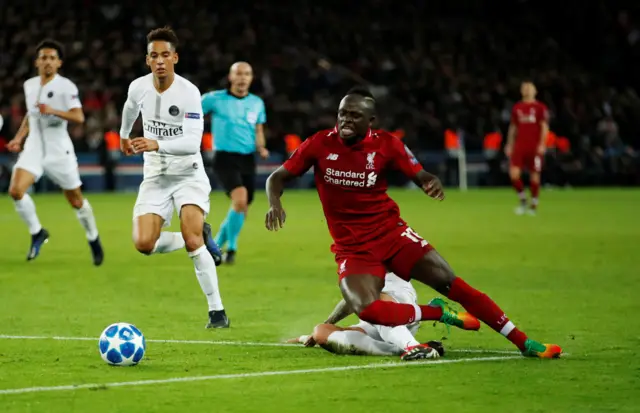 Sadio Mane wins a penalty