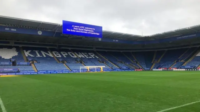 King Power pitch with message board