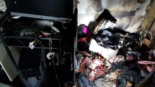 The burnt out room