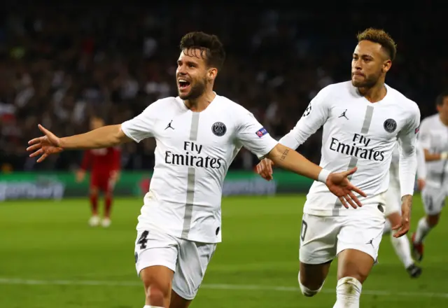 Juan Bernat celebrates