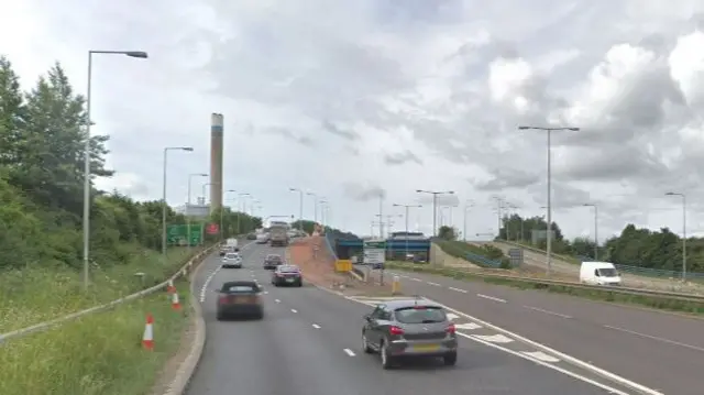 The slip road off the A500 where the crash happened