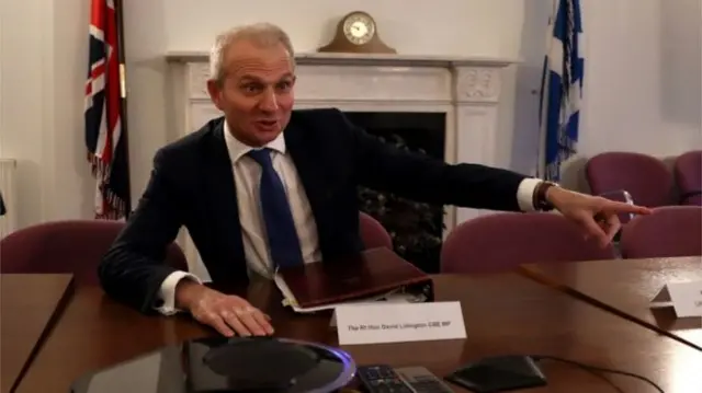 Mr Lidington speaking to journalists during a visit to Edinburgh earlier this month