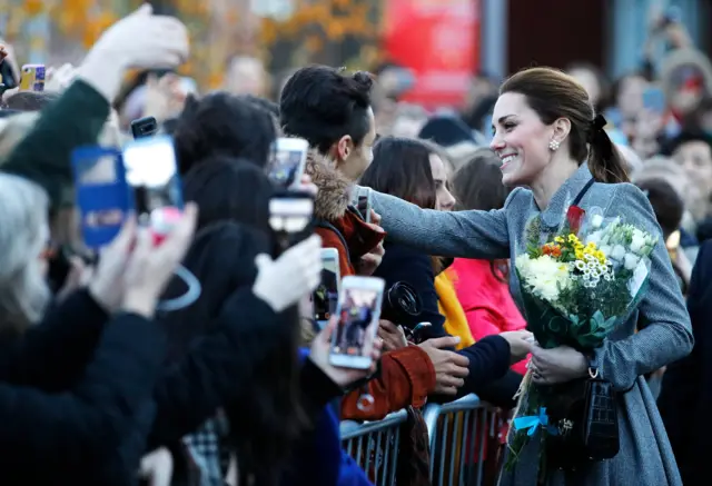 Kate Middleton talks to crowds