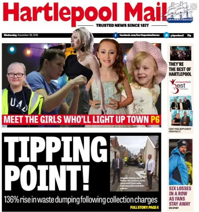 Hartlepool Mail front page