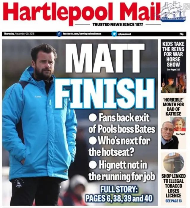 Hartlepool Mail front page