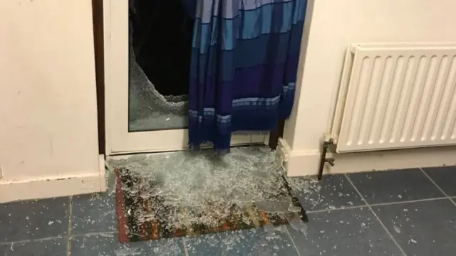 Smashed door