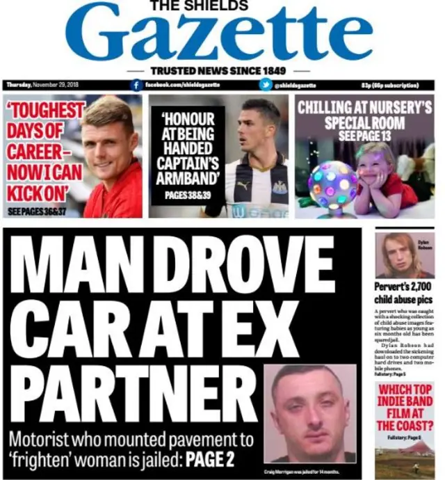 Shields Gazette front page