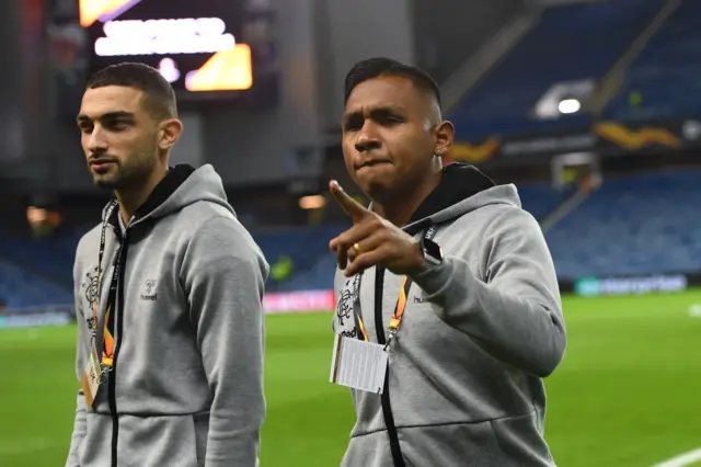 Rangers' Eros Grezda and Alfredo Morelos