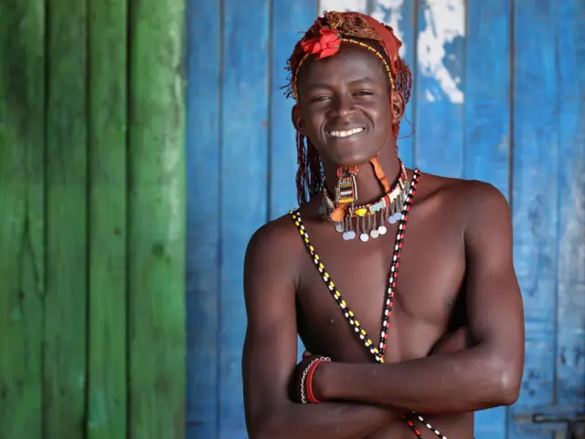 Leshan Meshami of the Maasai Cricket Warriors poses for a portrait at Endana on August 25, 2017 in Laikipia, Kenya.