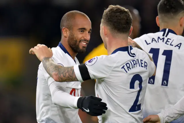 Lucas Moura celebrates