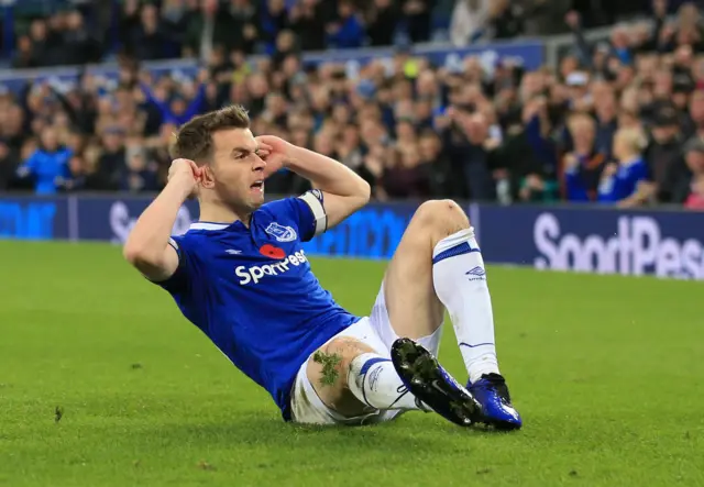 Seamus Coleman celebrates