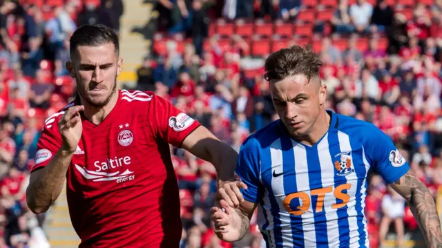 Aberdeen's Dominic Ball in action with Kilmarnock's Eamonn Brophy.