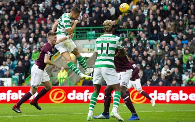 Celtic's Filip Benkovic rises to score