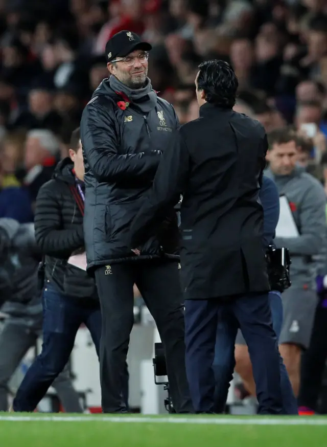 Unai Emery and Jurgen Klopp