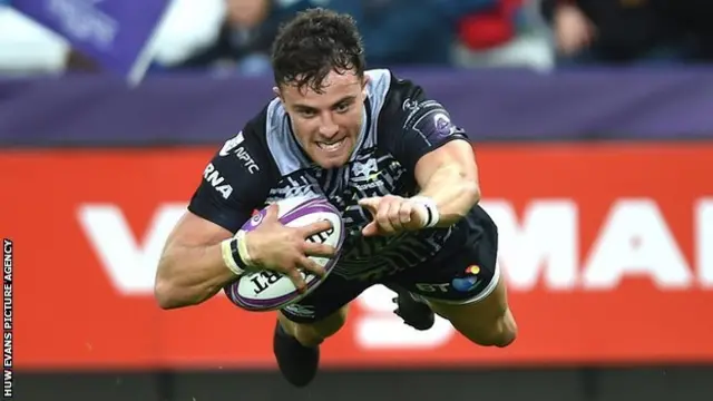 Luke Morgan scores for Ospreys