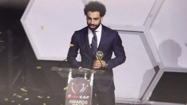 Egypt's Mohamed Salah won Caf's men's Player of the Year award for 2017