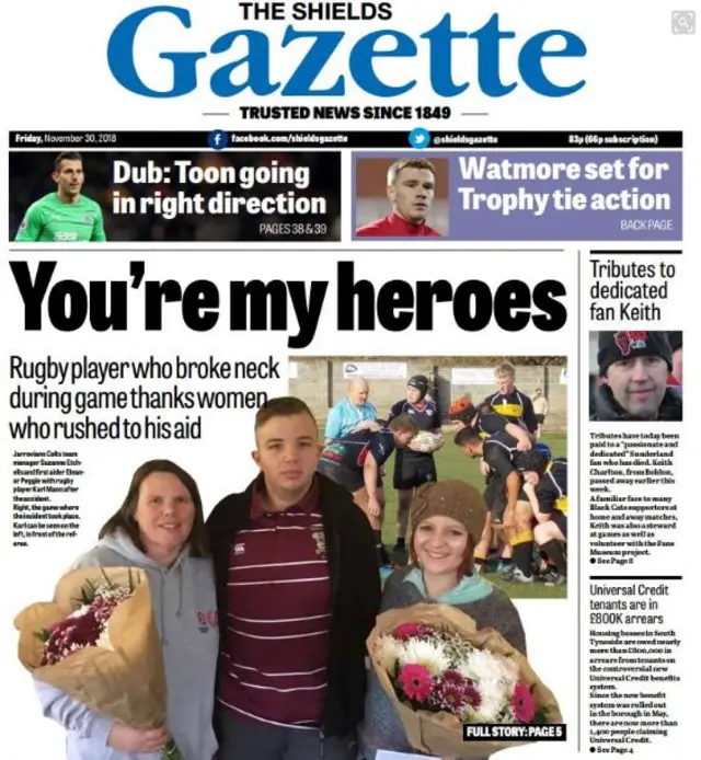 Shields Gazette front page