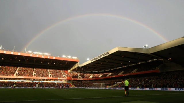 Rainbow over The City Ground.