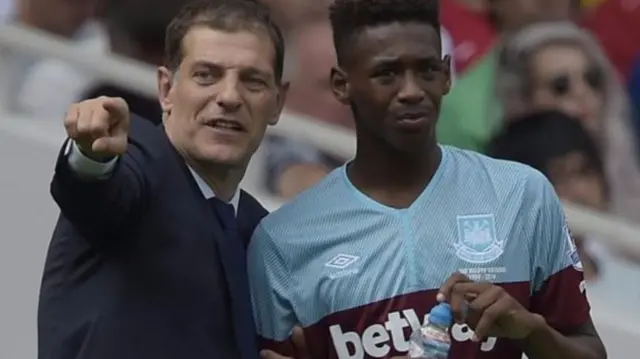 Reece Oxford with Slaven Bilic