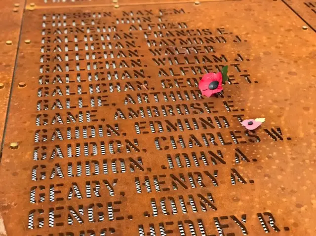 Poppies on the Jersey memorial