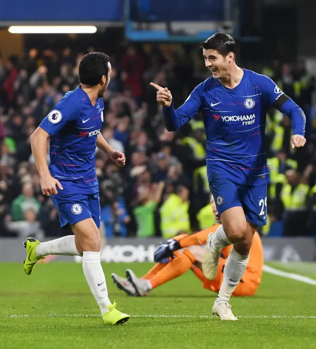 Alvaro Morata celebrates