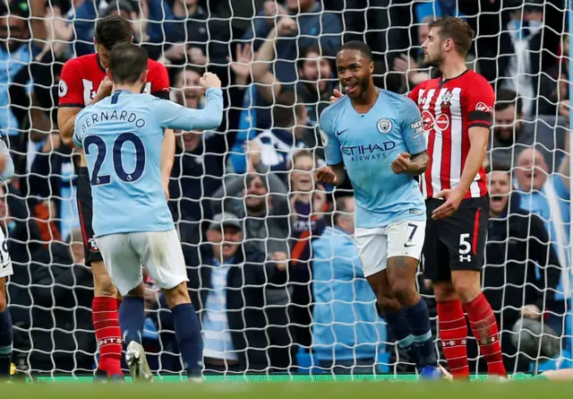 Raheem Sterling celebrates