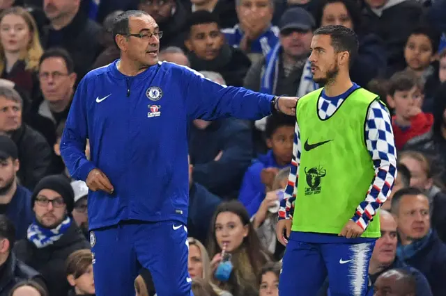 Eden Hazard with Sarri