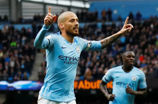 David Silva celebrates