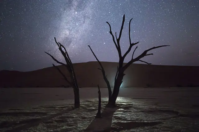 The milky way night sky seen in Namibia