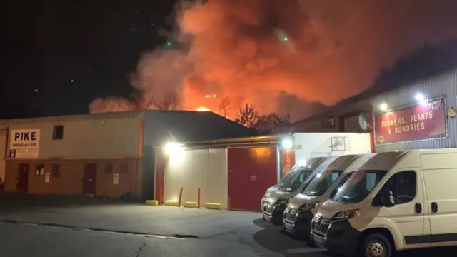 Fire at Nottingham Cattle Market