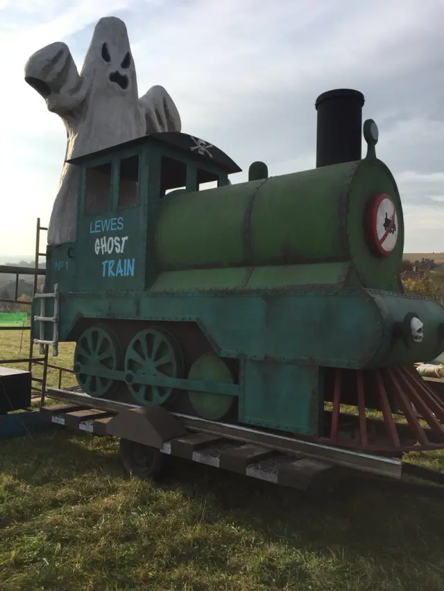 Effigy of a 'ghost train'