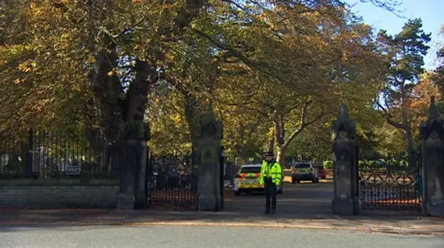 Police at Hull Cemetery