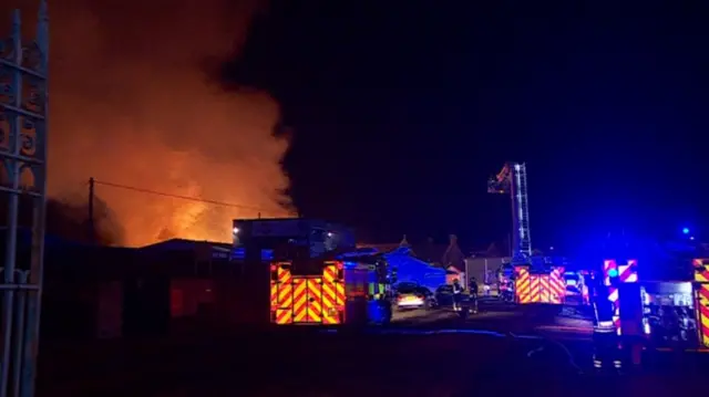 Fire at Nottingham Cattle Market