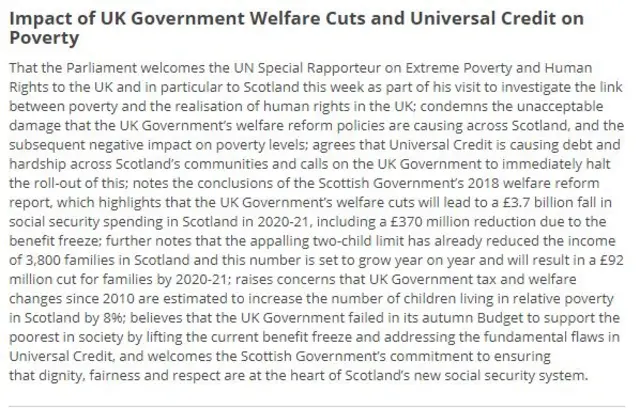 Scottish government's motion