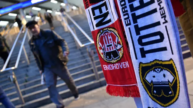 PSV and Tottenham Scarves