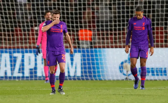 Liverpool's Adam Lallana and Virgil van Dijk