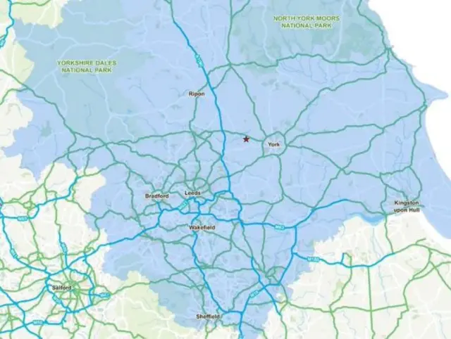 Map of Yorkshire