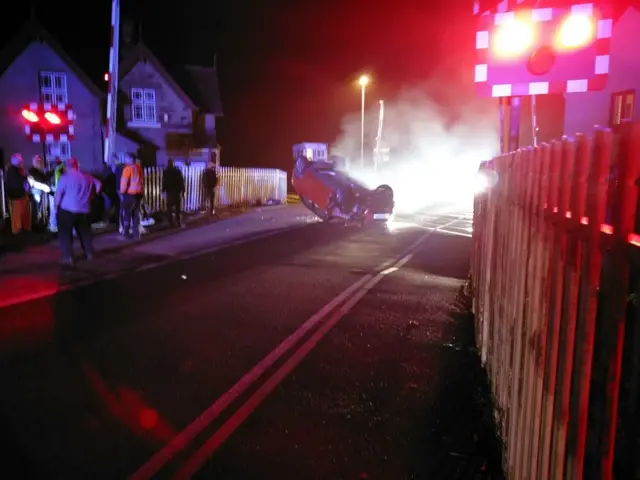 Overturned car