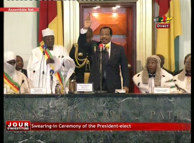 Biya being sworn in