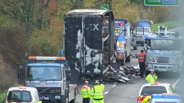 A30 fire scene