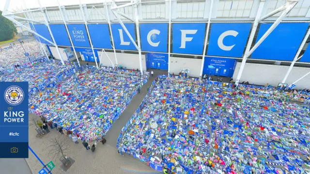 Tributes at the King Power Stadium