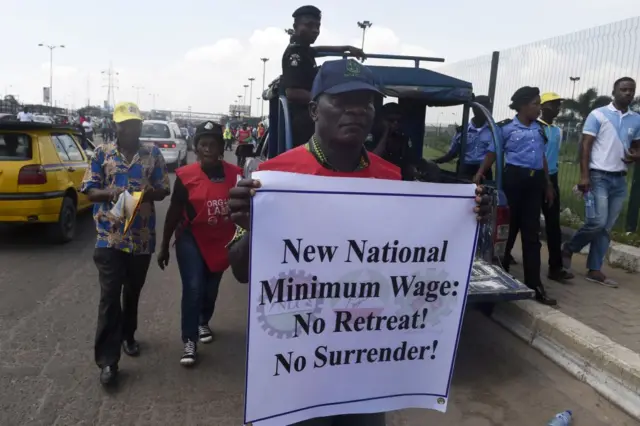 Workers protesting