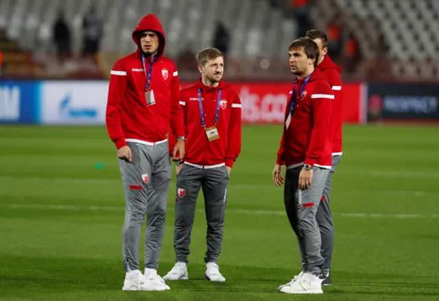 Crvena Zvezda's Marko Marin and his teammates