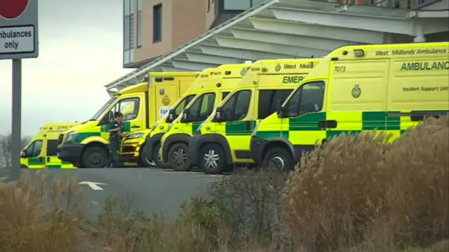 Ambulances outside the hospital