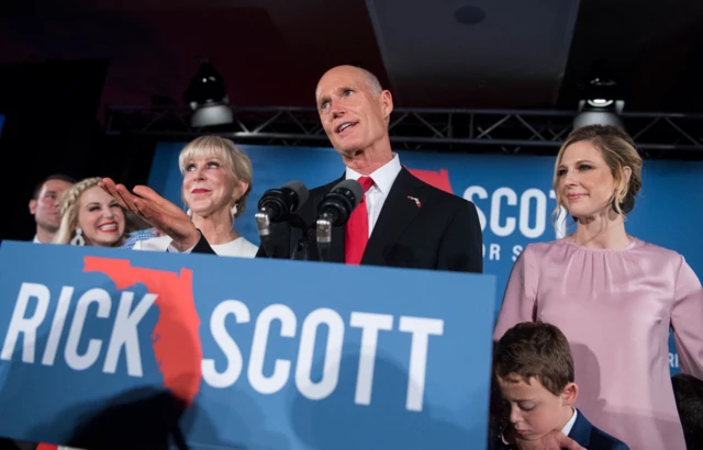 Rick Scott declaring victory